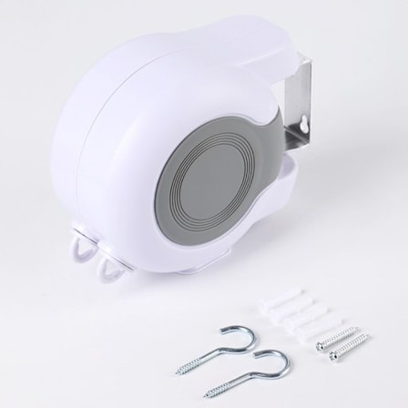 Uttrekkbar utendørs klessnor, utvidbar veggmontert tørkestativ med 2 klessnorer, kompatibel bad balkong hage innendørs reise,