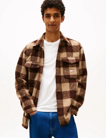 Tommy Jeans Tjm Check Overshirt Ext - Brown - L
