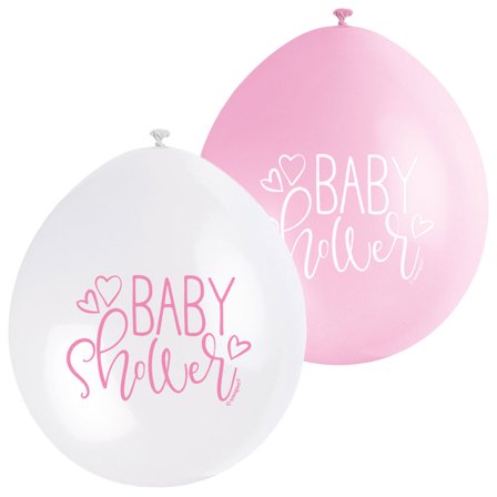 Baby Shower Ilmapallot Vaaleanpunainen ja Valkoinen