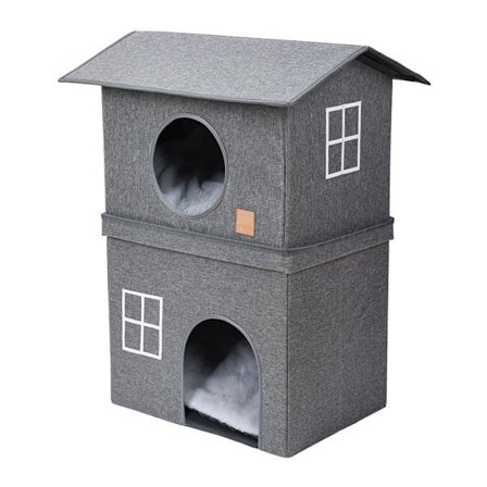 Platsbesparande Cats Townhome för dörren, 2-vånings Lounger Perch Möbler