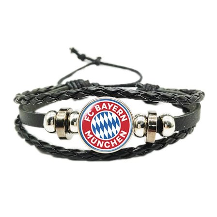 Gos- Fotbollsfans Tid Juvel Väv Justerbar Läder Rep Armband Bayern München