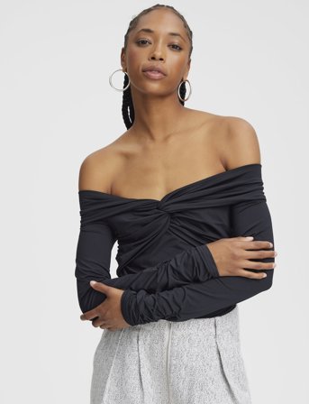 Gestuz Inaragz Ls Knot Blouse - Black - L