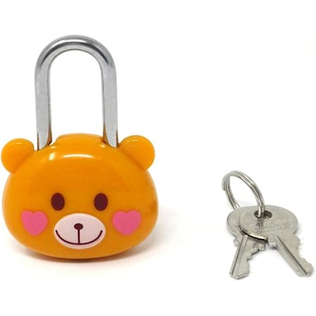 1 stk. Sød Tegneserie Dyre Hængelås Mini Brunbjørn Hængelås Lås med Nøgle - til Smykkeskrin, Pung, Håndtaske, Rygsække,