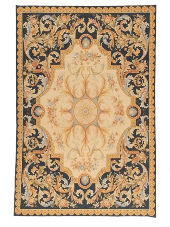 Aubusson - Tappissere Orientalischer Braun/Orange (Wolle, )