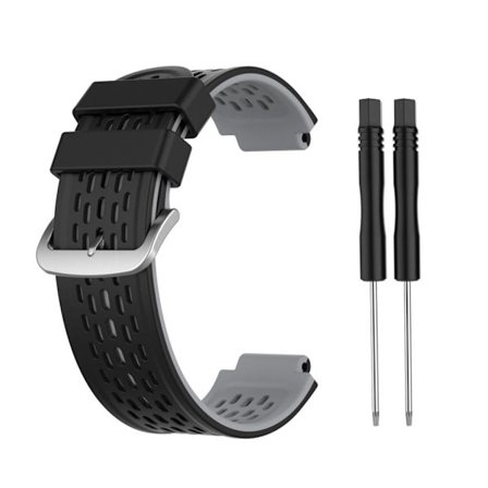 Garmin Approach S2 / S4 Two-color Silicone Watch Band - Black / Gray