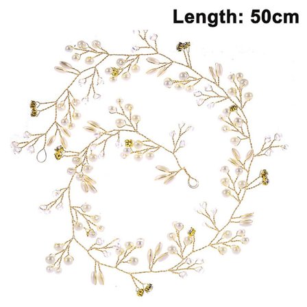 Brude Ekstra Lang Perle Og Krystal Perler Hårranke Bryllup Hoved