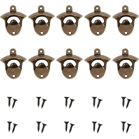 10 stk flaskeåpner veggmontert øl brus vinåpner for kafé barer restaurant kjøkken bartender (bronse)