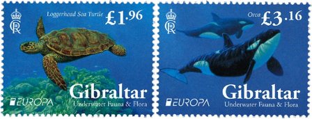 Gibraltar - EUROPA 2024 Undervandsfauna og -flora - Postfrisk sæt 2v