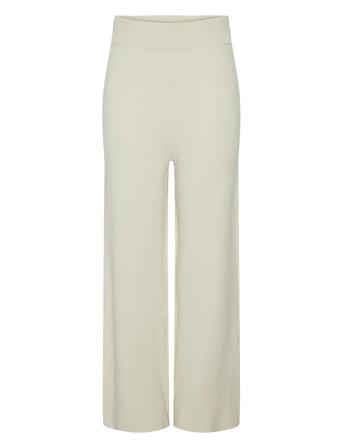 Yasfonny Hw Knit Pant S. Noos Bottoms Trousers Wide Leg Cream YAS