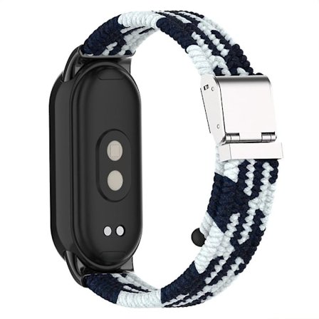 För Xiaomi Smart Band 8 flätad nylon klockarmband justerbart spänne elastiskt band