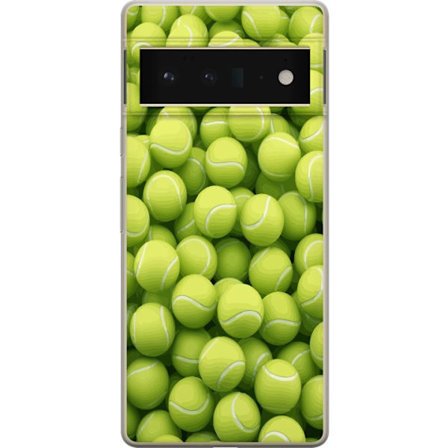 Kompatibel Mobilcover til Google Google Pixel 6 Pro Mønster af grønne tennisbolde i høj detalje, sporty motiv med gentagende tekstur og stærke far