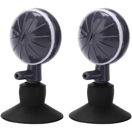 2-pak Justerbare Roterende Luftsten med Bobler - Iltspreder med Sugekopper - til Akvarier - Hydroponisk Pumpe