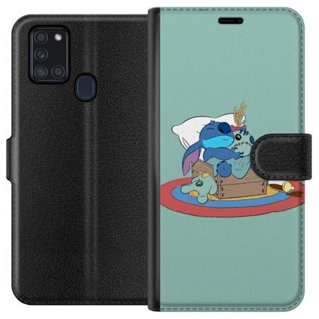 Samsung Galaxy A21s Lompakkokotelo Stitch nukkui hyvin
