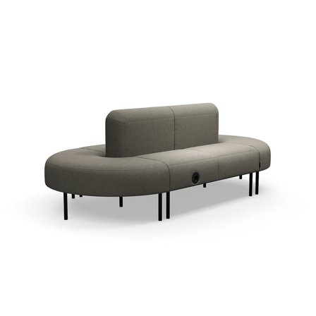 Soffa VARIETY, stängd sweep, USB-C/220V-uttag, tyg Pod CS, taupe