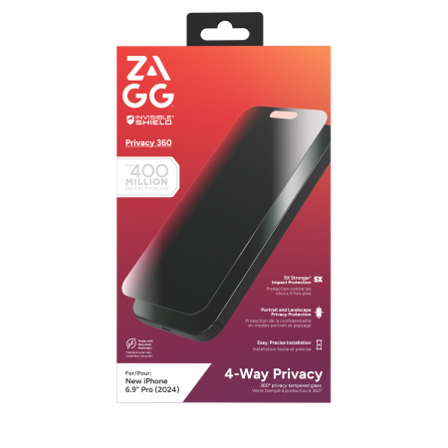 ZAGG InvisibleShield Glass Elite Privacy 360 för iPhone 16 Pro Max