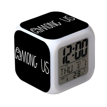 Rymdvarulv Kill 7 Färg Variabel Digital Väckarklocka med Tid, Temperatur, Alarm, Datum