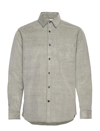 Slhregbenjamin Cord Shirt Ls W Skjorta Casual Grå Selected Homme