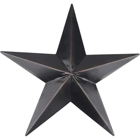 Distressed Metal Barn Star - Veggdekorasjon for stue, sovesal eller utendørs gårdsinnredning - Svart, 30 cm
