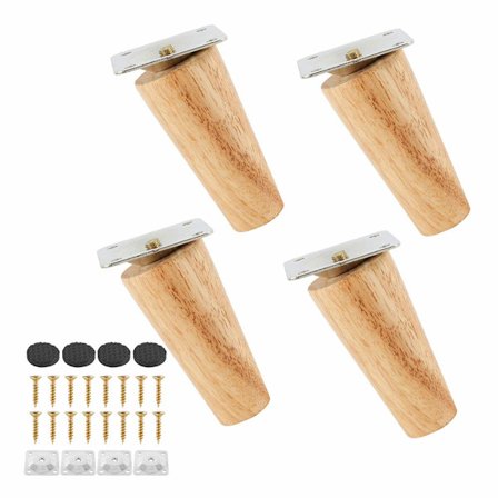 4 st massiva trämöbler ben med halkfri matta 8 cm vinklad ben