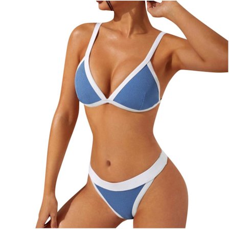 Baddräkt Dam Baddräkt Mode Dam Solid Camis Tvådelad baddräkt Set Bikinis Beachwear Baddräkt Dam Baddräkter
