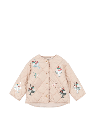 Konges Sløjd FLORA SEQUIN JACKET Ytterplagg Dam Beige 6Y
