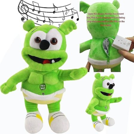 30cm Syngende Gummy Pludsede Legetøj med Musik Stemme Gummy Bear Fyldte Dukker Peluche Lydende Bjørn Plushie Legetøj Baby Legetøj Til Børn {DB}