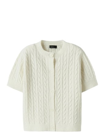 Nlfkave Ss Short S Knit Cardigan White LMTD