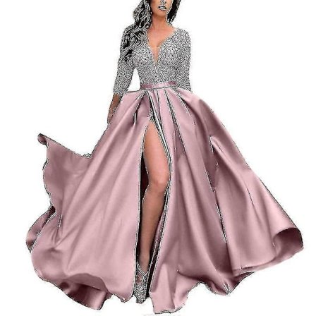 Blonde Stor Swing Lang Kjole Hale Banket Aftenkjole Damebeklædning A