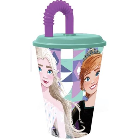 Disney Frost Frozen is Latte mugg med sugrör, plast 430 ml
