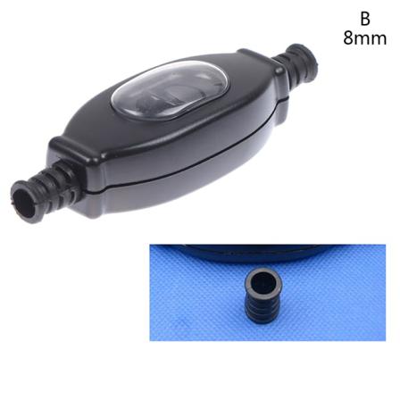 Vesitiivis in line kytkimen johtokytkin pyöreä lanka kaksoiskytkin Black 8mm