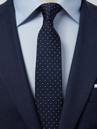 John Henric Men's Dark Blue Tie Dot Size 6,5