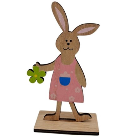 Påskepynt Tegneserie DIY Tre Skrivebordsdekorasjon Påskekaninpynt for Ferie