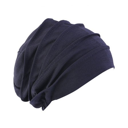 Dame Bomuld Elastisk Beanie Blød Turban Bonnet Hovedbeklædning Louver Chemo Hat (FMY)