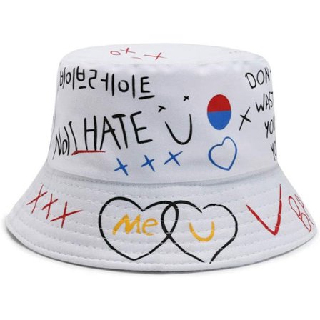 Fiskerhat Mænd Kvinder Sammenfoldelig Solhat Kreativ Graffiti U