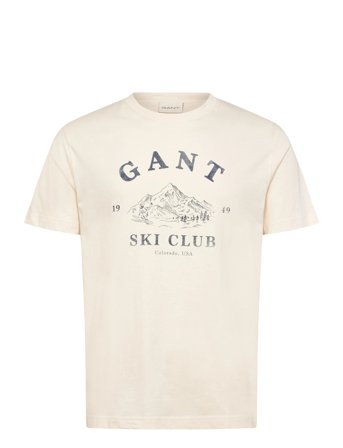 GANT Graphic Ss T-Shirt - Cream - S
