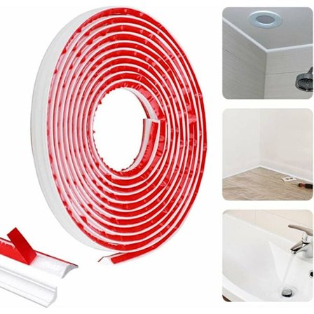 5m Joustava PVC Neljännespyöreä Lista Vedenpitävä Viimeistely Seinän Kulmiin Koko L 27mmx20mm[YDE]