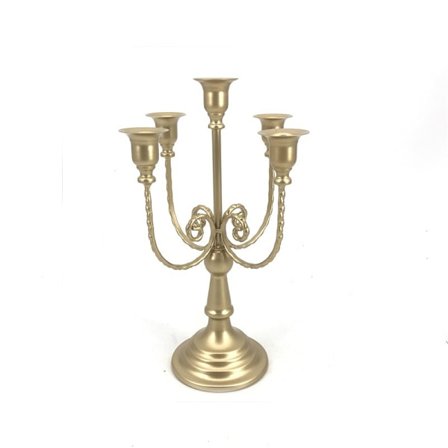 Guldmetall Ljusstake Ljusstake - 29,5 cm Hög 5 Arm Ljusstake för Cente