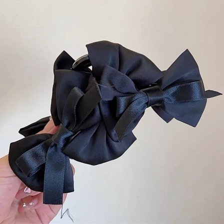 Stora Bow Claw Clips Elegant Grip Clip SVART