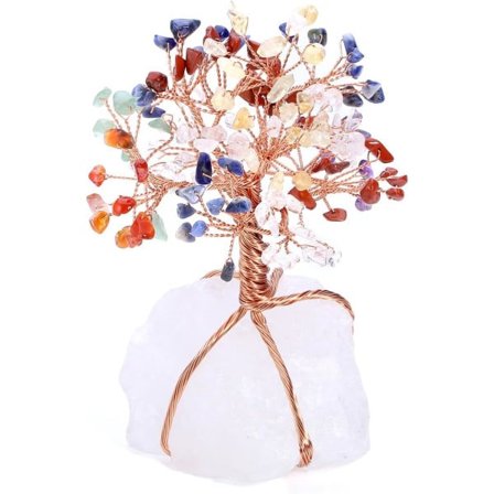 Elämän puu kvartsienergiapohja kivi Feng Shui koristepuu