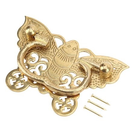 Antik skabshåndtag 92x60mm Vintage Style Klassisk vandret flagermusform Messing skuffegreb til skoskabe