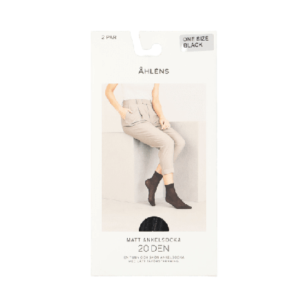 Å WOMAN 2-pack ankelstrumpor, 20 Den Sockor Dam Svart ONESIZE