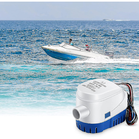 Lænsepumpe, 12V 1100gph Automatisk Lænsepumpe Marine Nedsænkbar Pumpe Lænse Auto Støjsvag Vandpumpe til Både, Damme, Pool Jnnjv