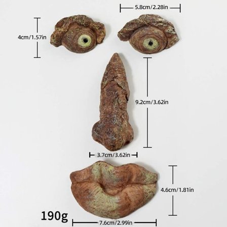 Have Statuer til haven Skulptur Træ Ansigter Stamme Udendørs Dekoration