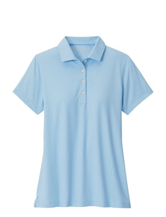 Trillium Neat Short Sleeve Button Polo Blue Peter Millar