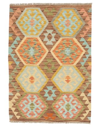 Kilim Afghan Old Style Rug Hand Woven 88X126 Brown/Orange Afghanistan