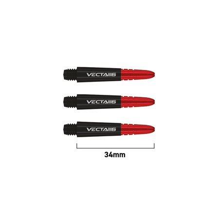 Winmau Vecta Shafts 34mm/37mm/40mm Polycarbonate Dart Shafts 6pcs Red/Black Replacement accessories for darts