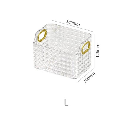 Oppbevaringsboks Makeup Oppbevaringskurv TRANSPARENT L