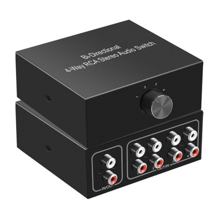 Professionel Audio Switch Splitter RCA Stereo Switcher Selector Switch Box Tabfrit Signal Transmission Sorte Skaller