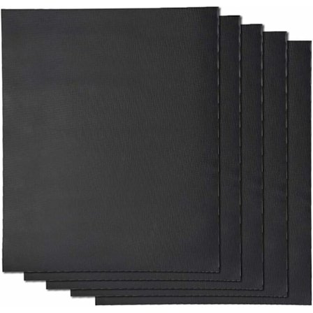 BBQ Baking Mat x5 Sett med 5 XL grillmatter 50x40 cm gjenbrukbare, ikke-klebende ark for ovn, elektrisk gassgrill, kull, tre, mikrobølgeovn, silikon