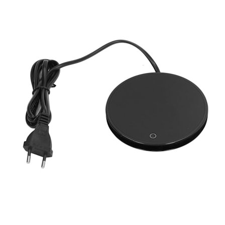 Kopvarmerplade i aluminiumlegering 18W bærbar husholdning elektrisk krus varmeplade til kaffe te mælk EU-stik 220V sort